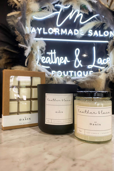 L&L Luxe Candle - Oasis-190 - ACCESSORIES - HOME-FlickerFlame-[option4]-[option5]-[option6]-Leather & Lace Boutique Shop