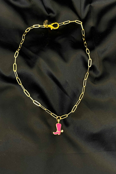 Cowgirl Boot Necklace-190 - ACCESSORIES - JEWELRY-MARY KATHERINE DESIGNS-[option4]-[option5]-[option6]-Leather & Lace Boutique Shop