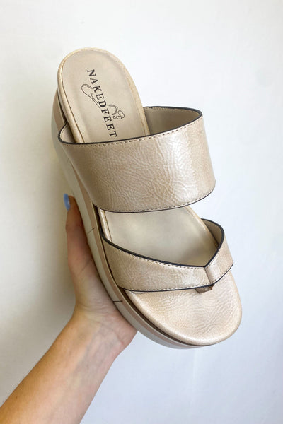 Naked Feet Flux Wedge Sandal - Rosette-180 - SHOES-NAKED FEET-[option4]-[option5]-[option6]-Leather & Lace Boutique Shop