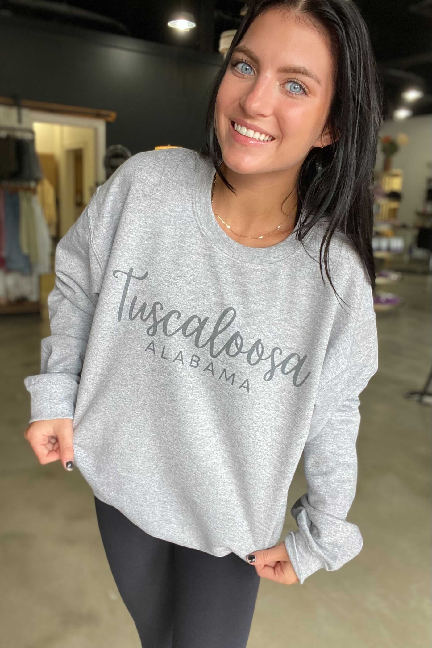 Tuscaloosa Cursive Graphic Sweatshirt-135 - DEMAND GRAPHIC-LEATHER & LACE-[option4]-[option5]-[option6]-Leather & Lace Boutique Shop