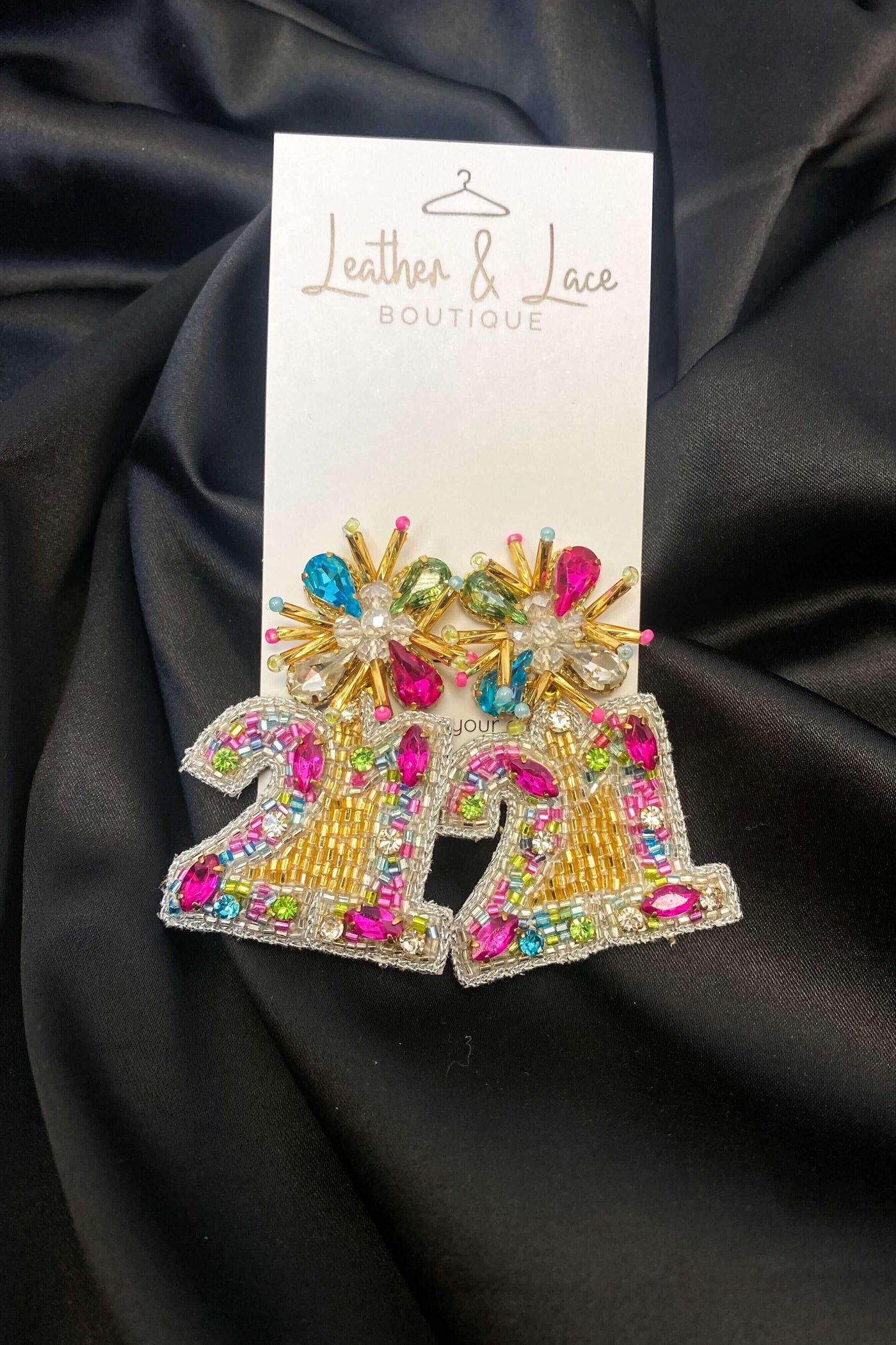 21st Birthday Beaded Earrings-190 - ACCESSORIES - JEWELRY-TAYLORSHAYE-[option4]-[option5]-[option6]-Leather & Lace Boutique Shop