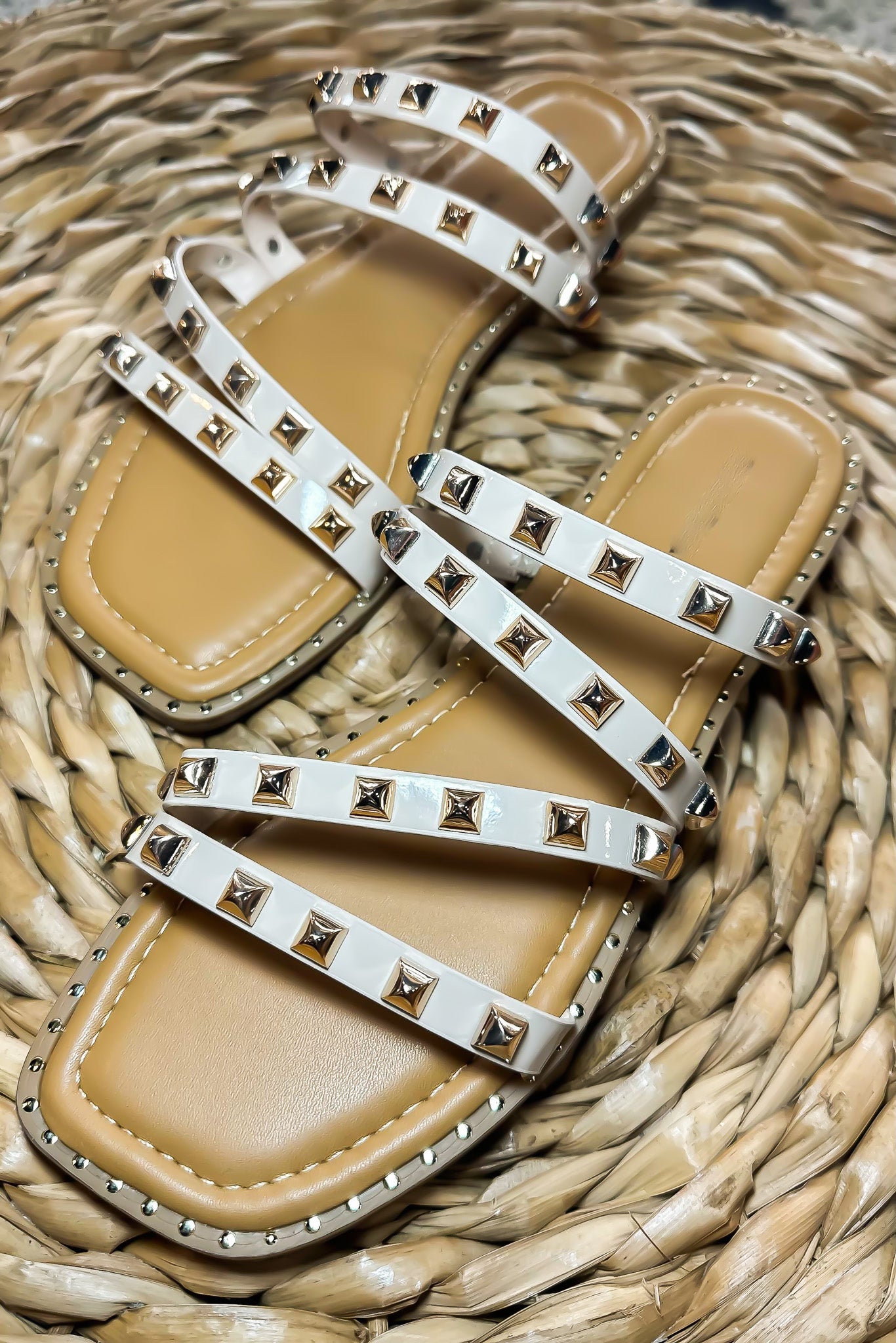 Kylie Stud Sandal-180 - SHOES-LEATHER & LACE-[option4]-[option5]-[option6]-Leather & Lace Boutique Shop