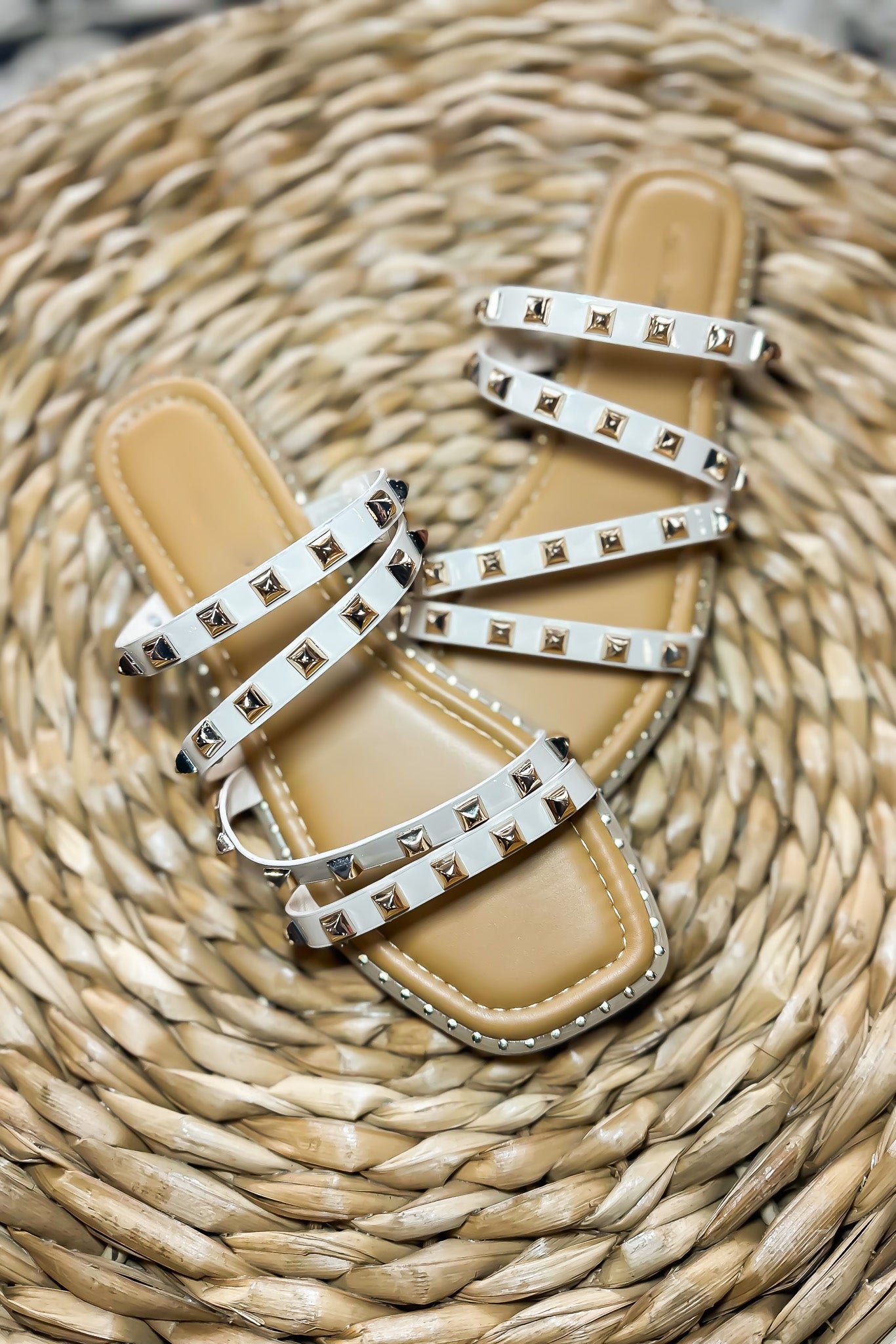 Kylie Stud Sandal-180 - SHOES-LEATHER & LACE-[option4]-[option5]-[option6]-Leather & Lace Boutique Shop