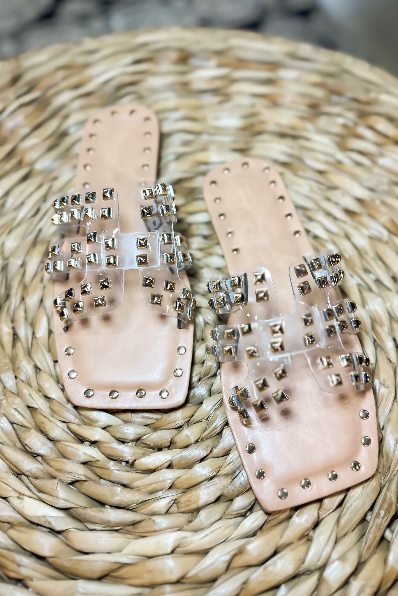 Roxy Studded Sandal-180 - SHOES-LEATHER & LACE-[option4]-[option5]-[option6]-Leather & Lace Boutique Shop