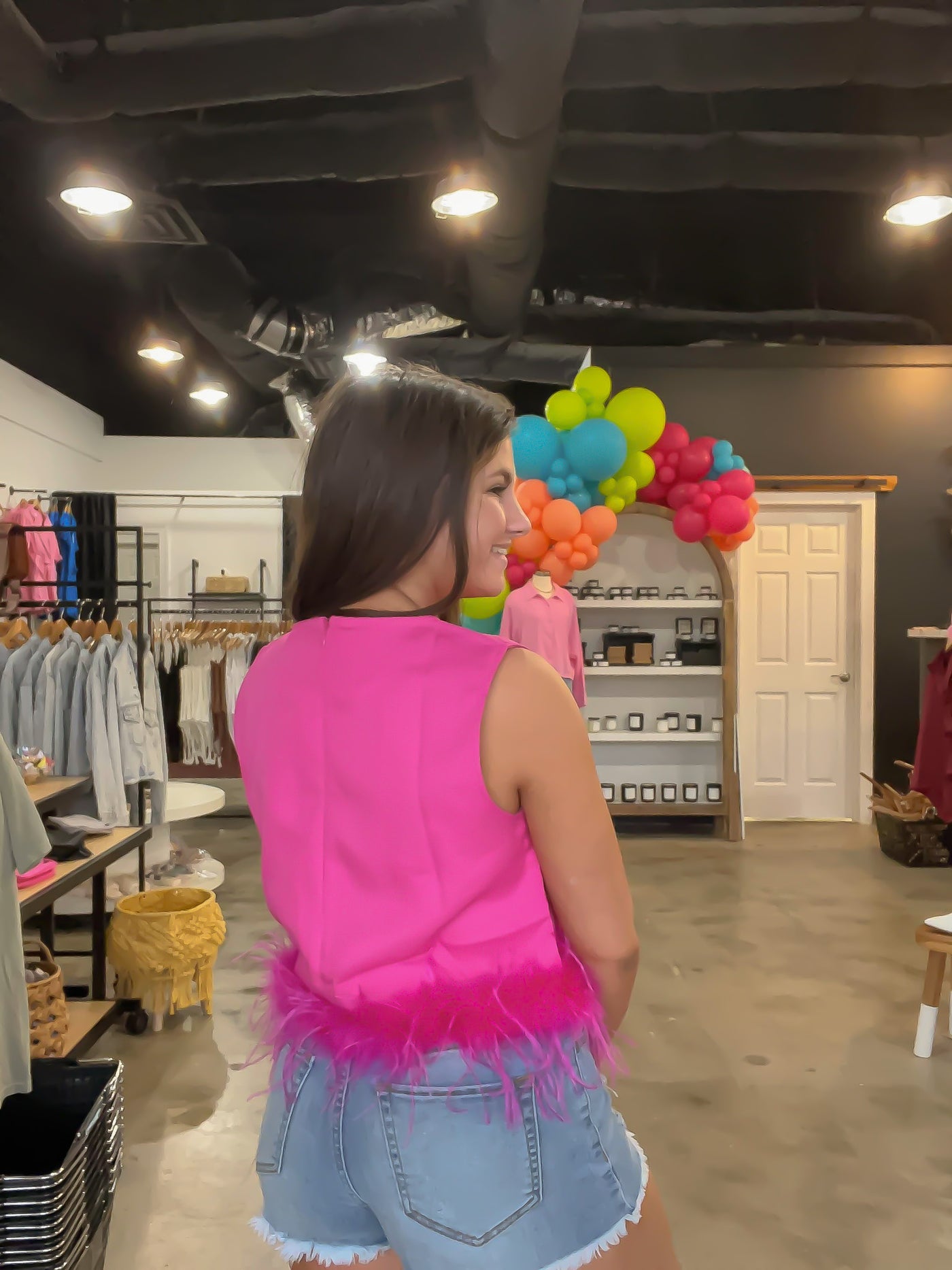 Fancy in Feathers Tank-100 - TOPS - SHORT SLEEVE/SLEEVELESS-LEATHER & LACE-[option4]-[option5]-[option6]-Leather & Lace Boutique Shop