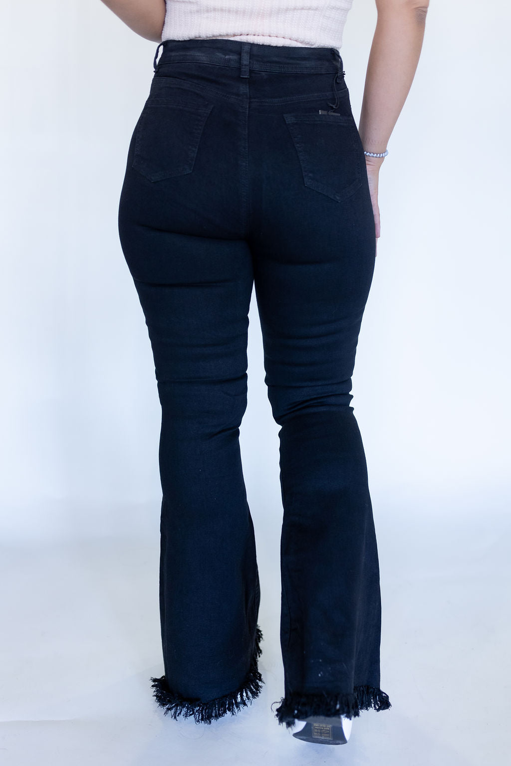 Ripped Knee Black Flares-150 - BOTTOMS - DENIM-JC & JQ-[option4]-[option5]-[option6]-Leather & Lace Boutique Shop