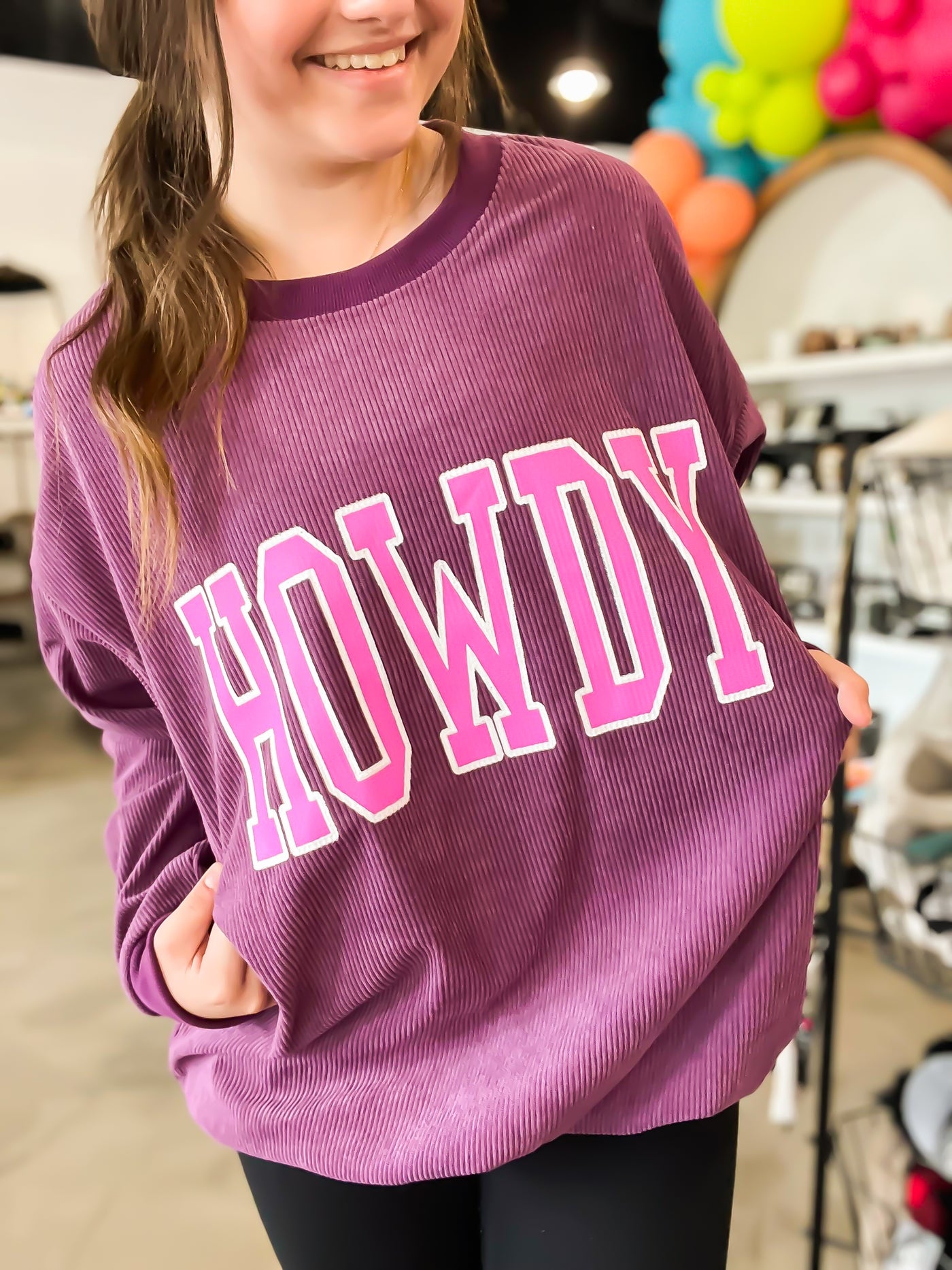 Howdy Corded Pullover-130 - TOPS - SWEATERS/SWEATSHIRTS-LEATHER & LACE-[option4]-[option5]-[option6]-Leather & Lace Boutique Shop