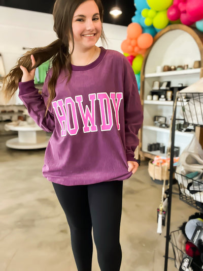 Howdy Corded Pullover-130 - TOPS - SWEATERS/SWEATSHIRTS-LEATHER & LACE-[option4]-[option5]-[option6]-Leather & Lace Boutique Shop