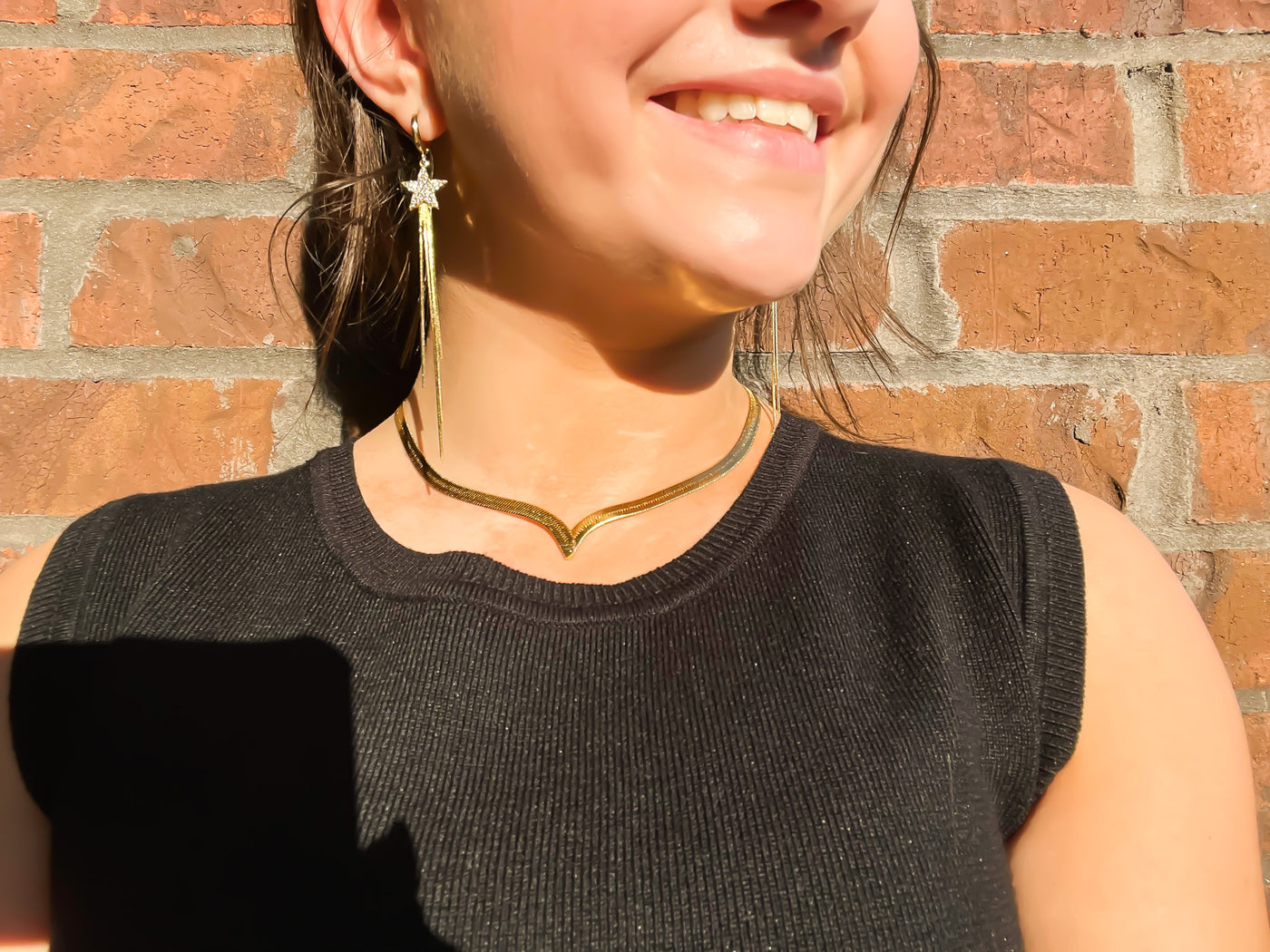 Vintage Havana Melissa Gold Snake Necklace-190 - ACCESSORIES - JEWELRY-VINTAGE HAVANA-[option4]-[option5]-[option6]-Leather & Lace Boutique Shop