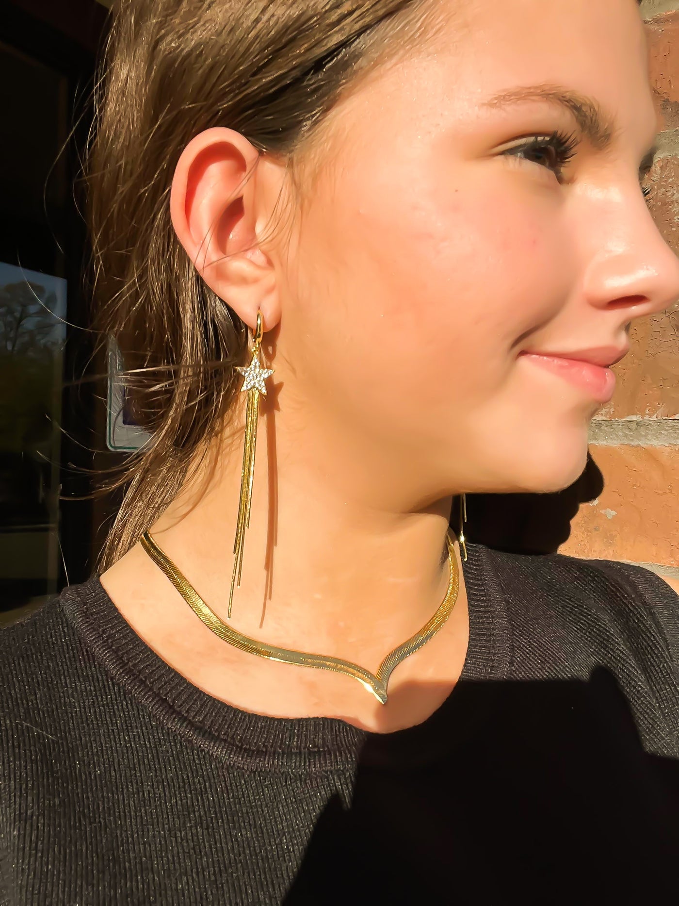 Vintage Havana Melissa Gold Snake Necklace-190 - ACCESSORIES - JEWELRY-VINTAGE HAVANA-[option4]-[option5]-[option6]-Leather & Lace Boutique Shop