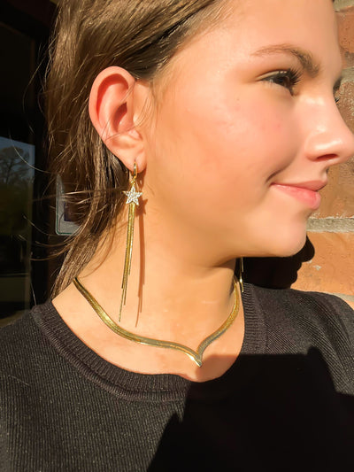 Vintage Havana Melissa Gold Snake Necklace-190 - ACCESSORIES - JEWELRY-VINTAGE HAVANA-[option4]-[option5]-[option6]-Leather & Lace Boutique Shop