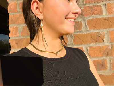 Vintage Havana Melissa Gold Snake Necklace-190 - ACCESSORIES - JEWELRY-VINTAGE HAVANA-[option4]-[option5]-[option6]-Leather & Lace Boutique Shop