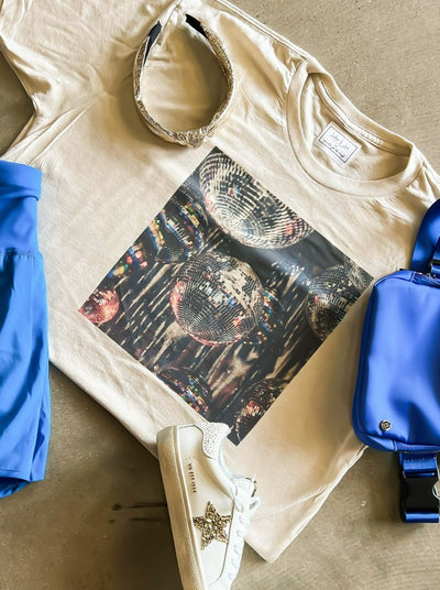 Disco Nights Graphic Tee-135 - DEMAND GRAPHIC-LEATHER & LACE-[option4]-[option5]-[option6]-Leather & Lace Boutique Shop
