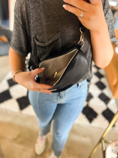 Leather Bum Bag-190 - ACCESSORIES - BAGS/BELTS-LEATHER & LACE-[option4]-[option5]-[option6]-Leather & Lace Boutique Shop