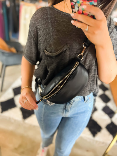 Leather Bum Bag-190 - ACCESSORIES - BAGS/BELTS-LEATHER & LACE-[option4]-[option5]-[option6]-Leather & Lace Boutique Shop