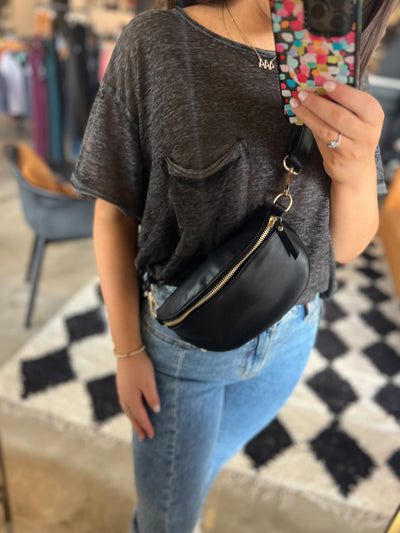 Leather Bum Bag-190 - ACCESSORIES - BAGS/BELTS-LEATHER & LACE-[option4]-[option5]-[option6]-Leather & Lace Boutique Shop