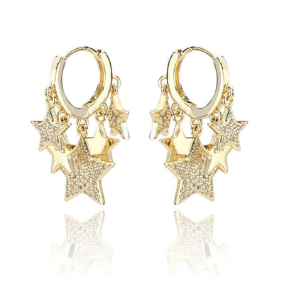 Vintage Havana Nina Star Huggies-190 - ACCESSORIES - JEWELRY-VINTAGE HAVANA-[option4]-[option5]-[option6]-Leather & Lace Boutique Shop