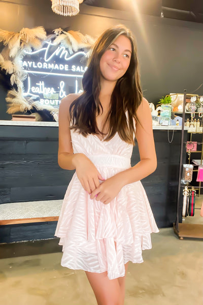 Pretty In Pink Ruffled Dress-170 - DRESSES / ROMPERS / SETS-LEATHER & LACE-[option4]-[option5]-[option6]-Leather & Lace Boutique Shop