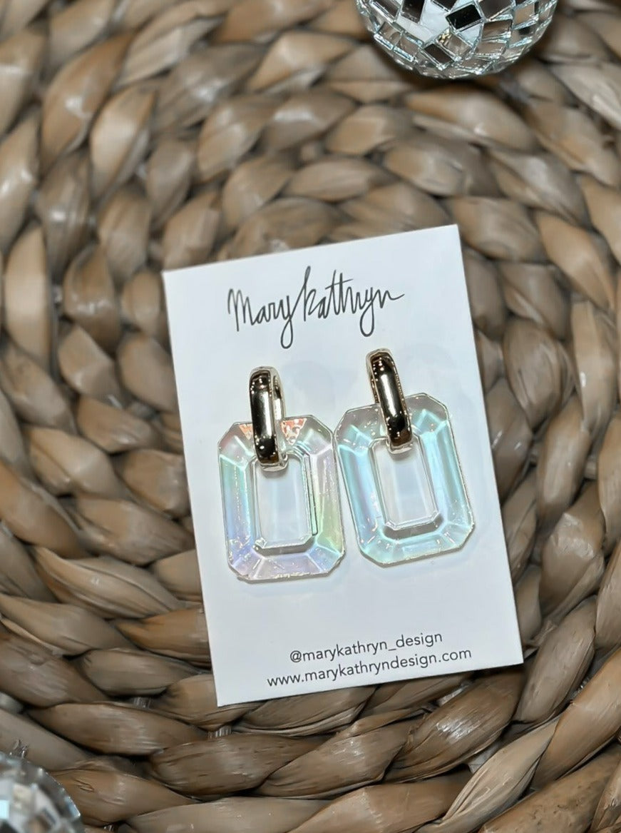 Iridescent Acrylic Drop Earrings-190 - ACCESSORIES - JEWELRY-MARY KATHERINE DESIGNS-[option4]-[option5]-[option6]-Leather & Lace Boutique Shop