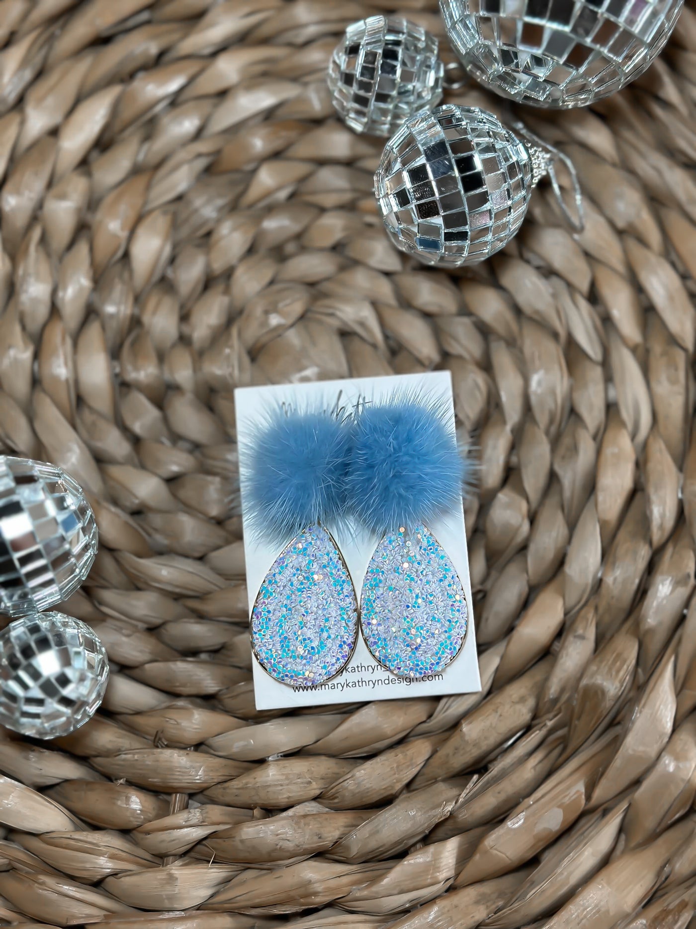 Blue Lacey Earrings-190 - ACCESSORIES - JEWELRY-MARY KATHERINE DESIGNS-[option4]-[option5]-[option6]-Leather & Lace Boutique Shop