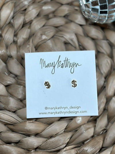Dolla Dolla Bill Studs-190 - ACCESSORIES - JEWELRY-MARY KATHERINE DESIGNS-[option4]-[option5]-[option6]-Leather & Lace Boutique Shop
