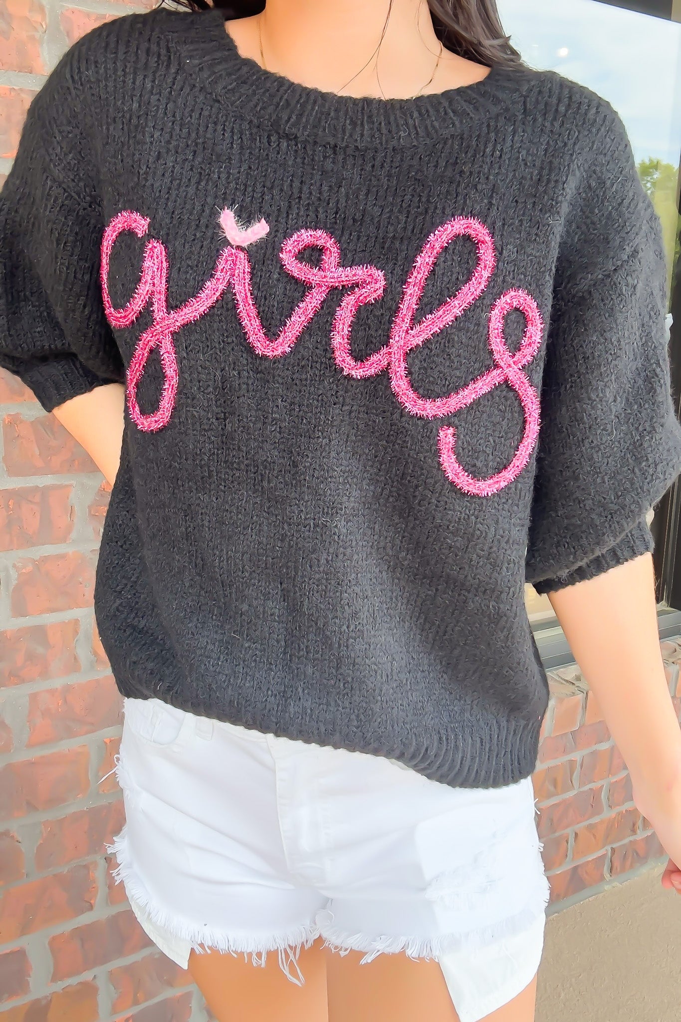 Girls, Girls, Girls Knit Sweater-130 - TOPS - SWEATERS/SWEATSHIRTS-BIBI-[option4]-[option5]-[option6]-Leather & Lace Boutique Shop