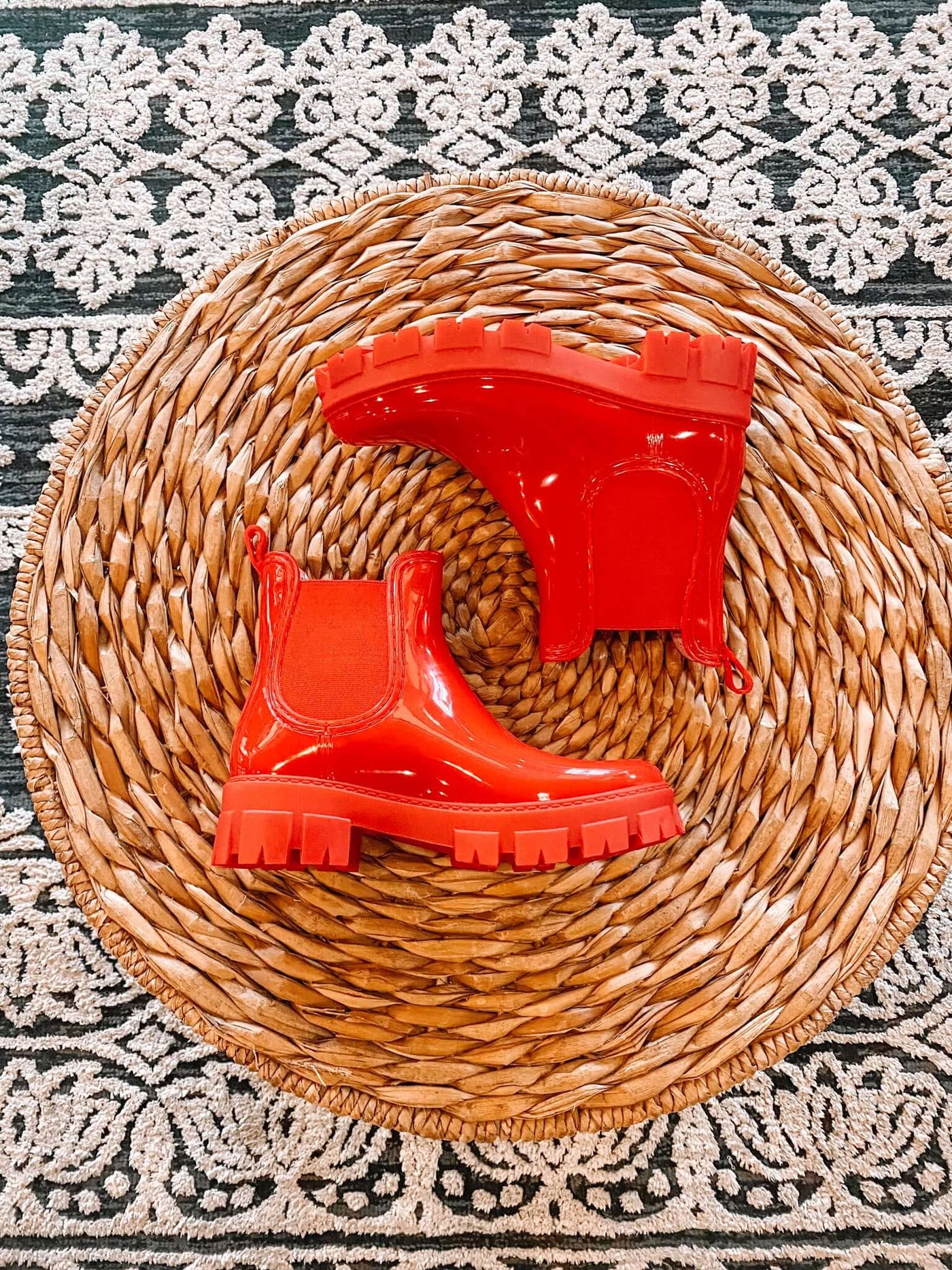 Gossip Girl Ankle Bootie - Red-180 - SHOES-OLEM-[option4]-[option5]-[option6]-Leather & Lace Boutique Shop