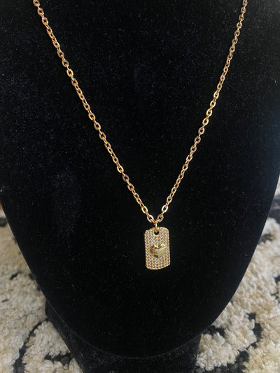 14K Jewelry Sale-190 - ACCESSORIES - JEWELRY-Leather & Lace - Tuscaloosa/Birmingham-Gold Dog Chain Necklace- Heart-[option4]-[option5]-[option6]-Leather & Lace Boutique Shop