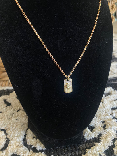 14K Jewelry Sale-190 - ACCESSORIES - JEWELRY-Leather & Lace - Tuscaloosa/Birmingham-Gold Dog Chain Necklace- Moon-[option4]-[option5]-[option6]-Leather & Lace Boutique Shop