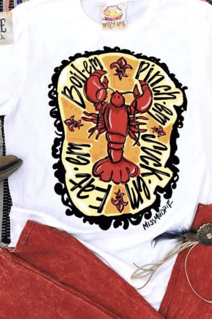 Crawfish Boil Tee-210 - TOPS - GRAPHIC TEES DROPSHIP-Miss Mudpie-[option4]-[option5]-[option6]-Leather & Lace Boutique Shop