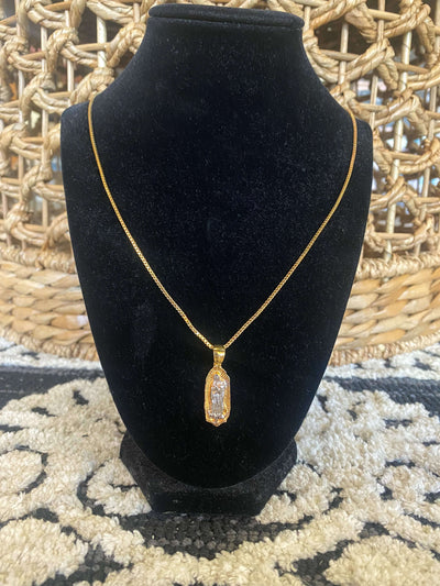14K Jewelry Sale-190 - ACCESSORIES - JEWELRY-Leather & Lace - Tuscaloosa/Birmingham-Gold Beaded Mary Necklace-[option4]-[option5]-[option6]-Leather & Lace Boutique Shop