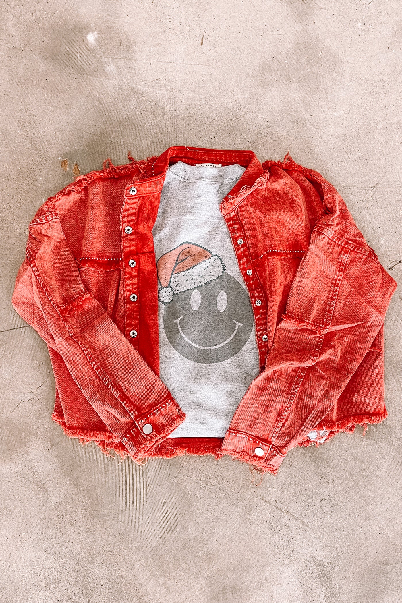 Santa Smiles Graphic Sweatshirt-135 - DEMAND GRAPHIC-LEATHER & LACE-[option4]-[option5]-[option6]-Leather & Lace Boutique Shop