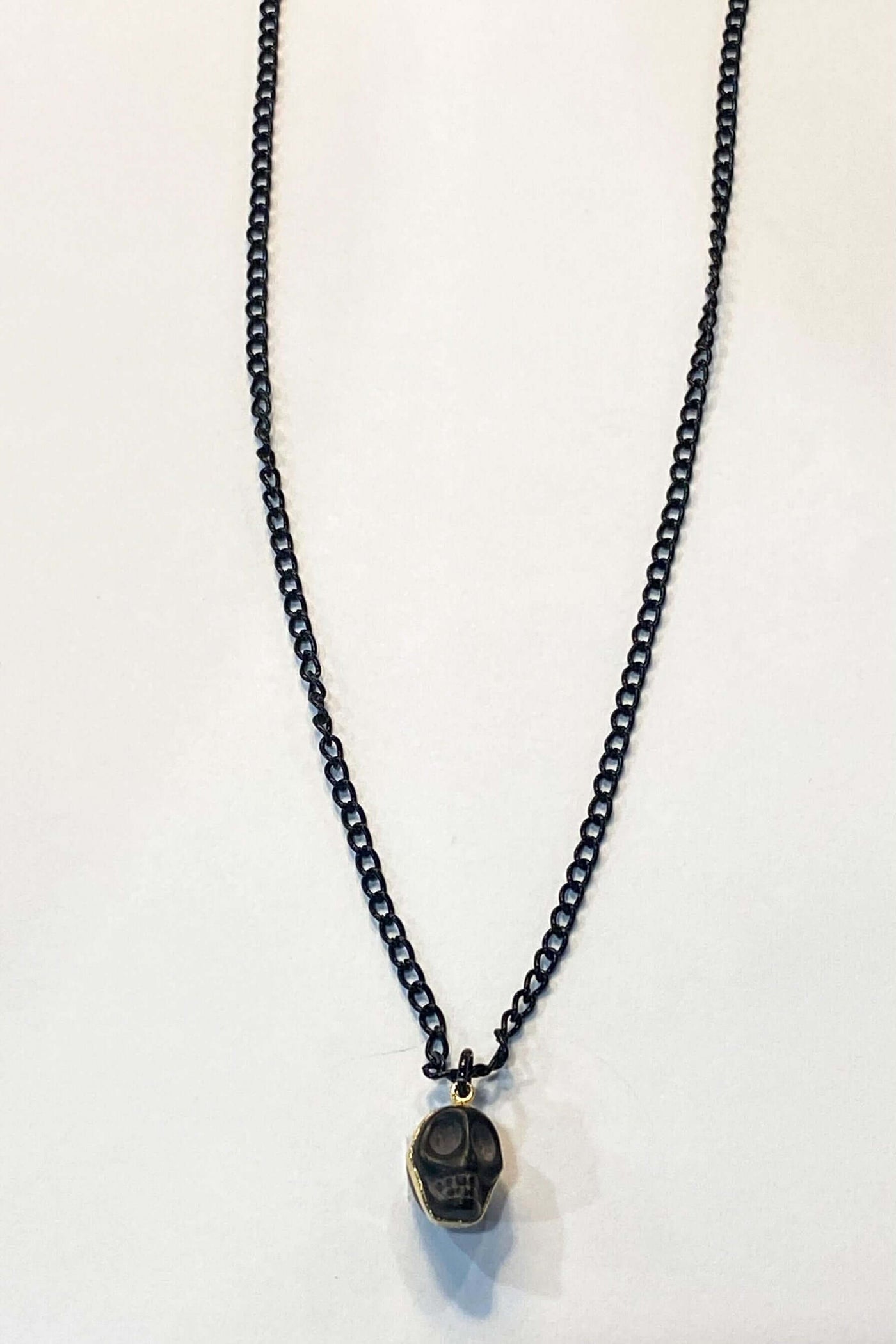 14K Jewelry Sale-190 - ACCESSORIES - JEWELRY-Leather & Lace - Tuscaloosa/Birmingham-Black Bone Skull Necklace-[option4]-[option5]-[option6]-Leather & Lace Boutique Shop