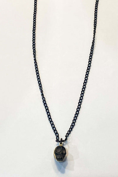 14K Jewelry Sale-190 - ACCESSORIES - JEWELRY-Leather & Lace - Tuscaloosa/Birmingham-Black Bone Skull Necklace-[option4]-[option5]-[option6]-Leather & Lace Boutique Shop