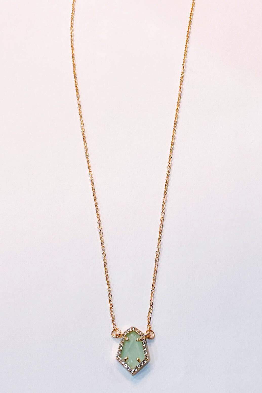 Chalcedony Shield Necklace-190 - ACCESSORIES - JEWELRY-JANE MARIE-[option4]-[option5]-[option6]-Leather & Lace Boutique Shop