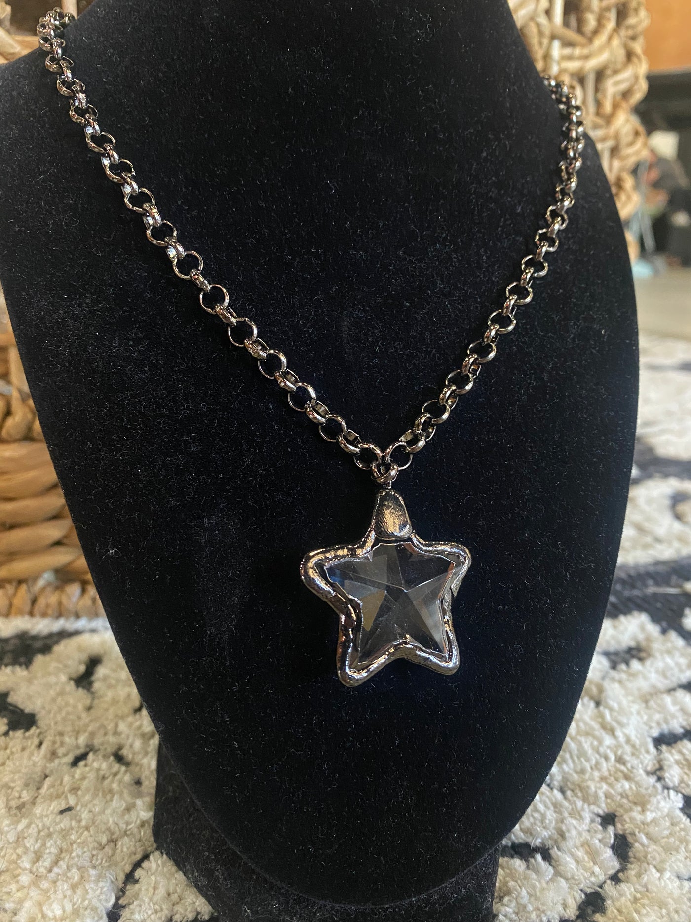 14K Jewelry Sale-190 - ACCESSORIES - JEWELRY-Leather & Lace - Tuscaloosa/Birmingham-Gunmetal Star Pendant-[option4]-[option5]-[option6]-Leather & Lace Boutique Shop