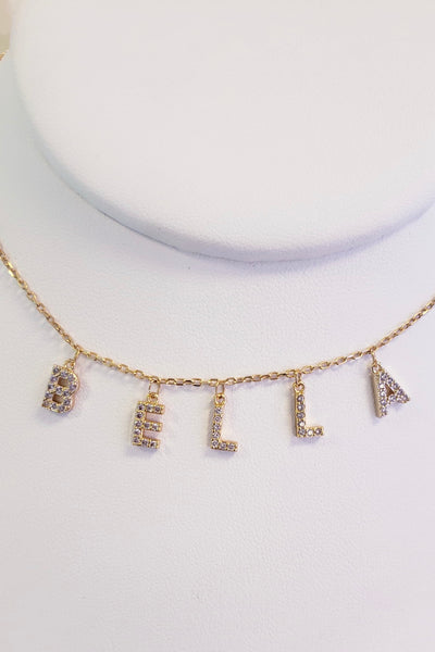 Custom Letter Charm Necklace-210 - ACCESSORIES DROPSHIP-BNN-[option4]-[option5]-[option6]-Leather & Lace Boutique Shop