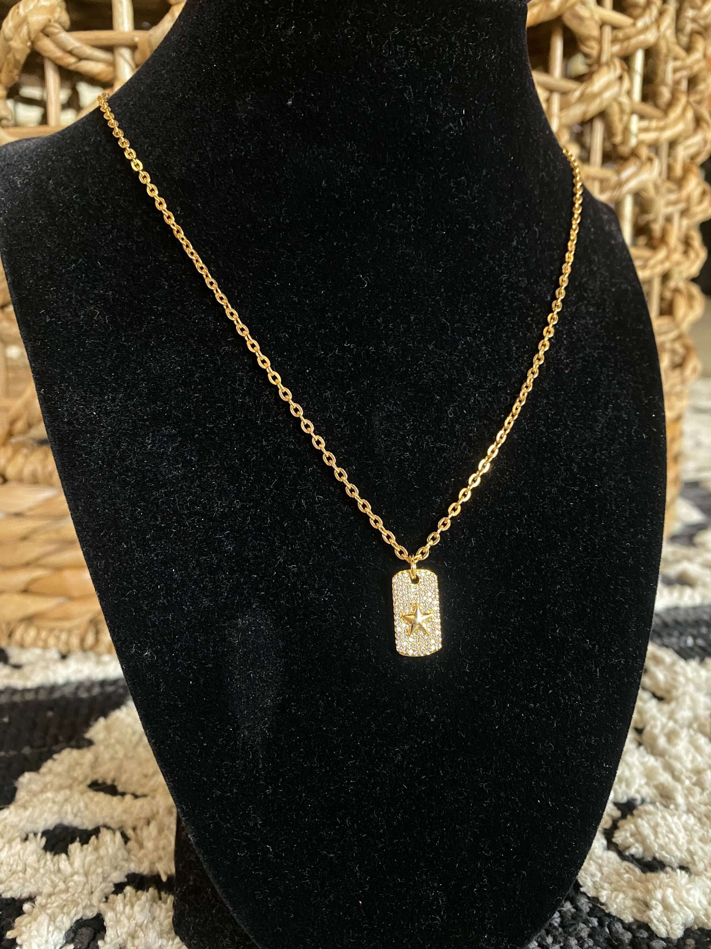 14K Jewelry Sale-190 - ACCESSORIES - JEWELRY-Leather & Lace - Tuscaloosa/Birmingham-Gold Dog Chain Necklace- Star-[option4]-[option5]-[option6]-Leather & Lace Boutique Shop