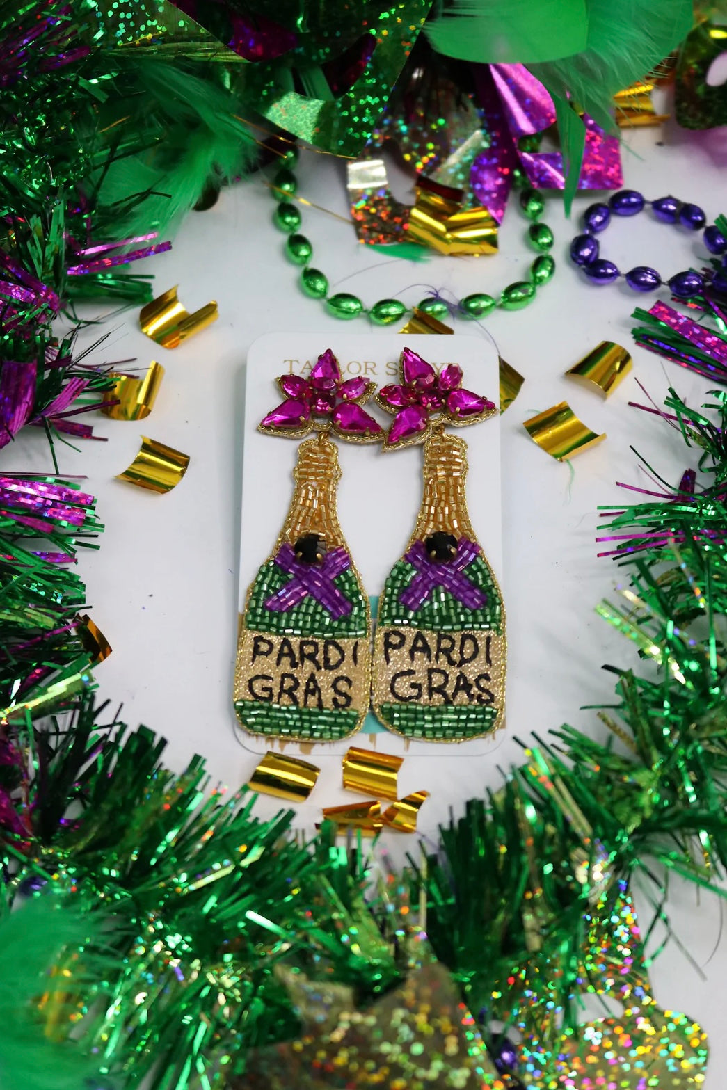 Beaded Pardi Gras Bottles-190 - ACCESSORIES - JEWELRY-TAYLOR SHAYE-[option4]-[option5]-[option6]-Leather & Lace Boutique Shop