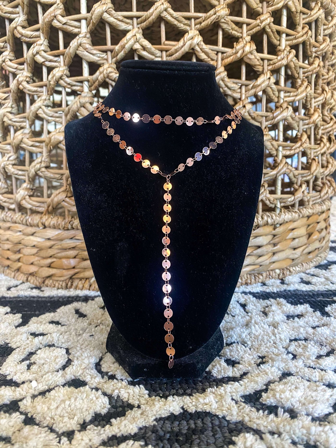14K Jewelry Sale-190 - ACCESSORIES - JEWELRY-Leather & Lace - Tuscaloosa/Birmingham-Double Layer Coin Necklace- Copper-[option4]-[option5]-[option6]-Leather & Lace Boutique Shop
