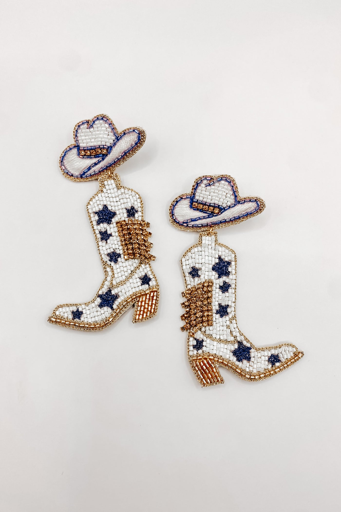 Alex Star Beaded Boot Earrings-190 - ACCESSORIES - JEWELRY-TAYLOR SHAYE-[option4]-[option5]-[option6]-Leather & Lace Boutique Shop