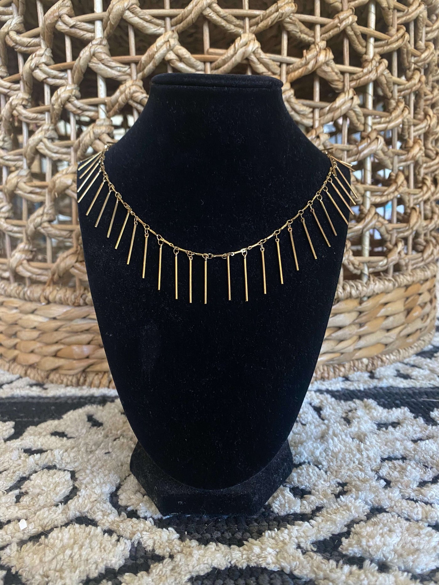 14K Jewelry Sale-190 - ACCESSORIES - JEWELRY-Leather & Lace - Tuscaloosa/Birmingham-Brass Bar Necklace-[option4]-[option5]-[option6]-Leather & Lace Boutique Shop