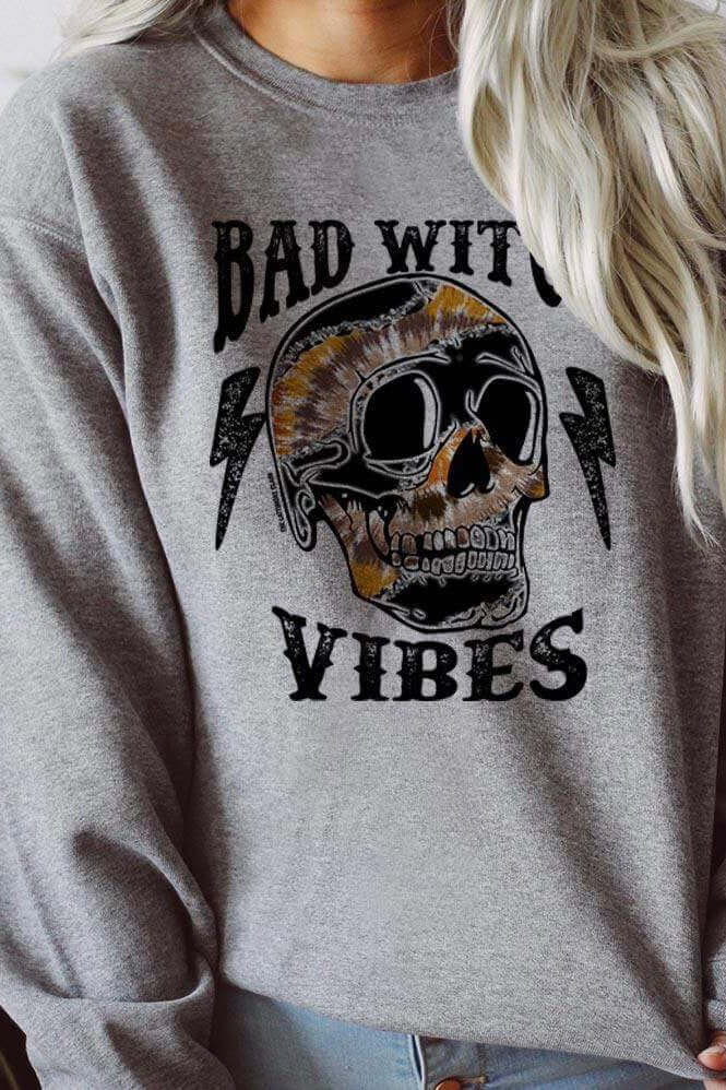 Bad Witch Sweatshirt-210 - TOPS - GRAPHIC TEES DROPSHIP-MISS MUDPIE-[option4]-[option5]-[option6]-Leather & Lace Boutique Shop