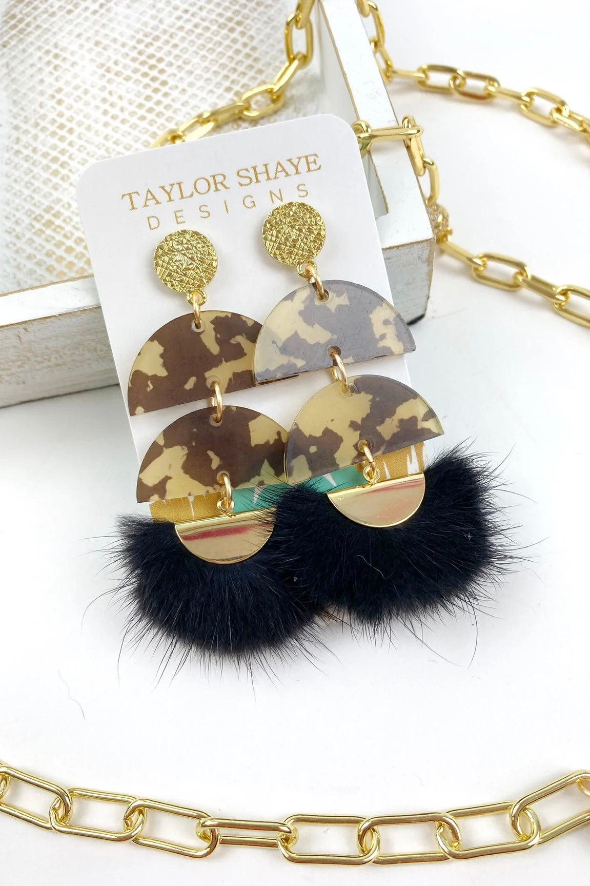 Double Tortoise Tassel-190 - ACCESSORIES - JEWELRY-TAYLOR SHAYE-[option4]-[option5]-[option6]-Leather & Lace Boutique Shop