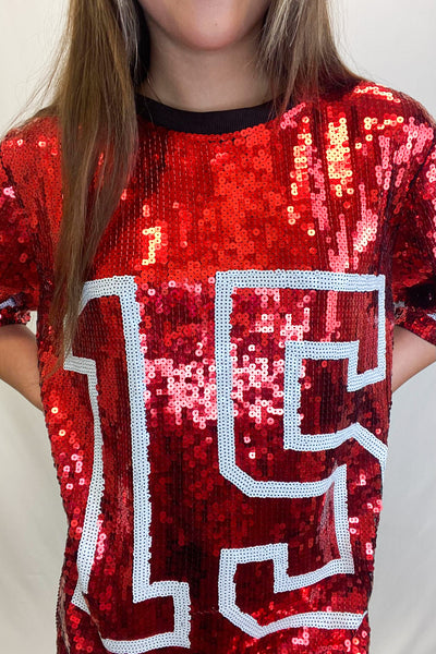 Jersey T-Shirt Sequin Dress-170 - DRESSES / ROMPERS / SETS-WHY DRESS-One Size-[option4]-[option5]-[option6]-Leather & Lace Boutique Shop