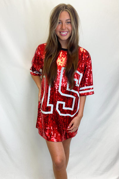 Jersey T-Shirt Sequin Dress-170 - DRESSES / ROMPERS / SETS-WHY DRESS-One Size-[option4]-[option5]-[option6]-Leather & Lace Boutique Shop