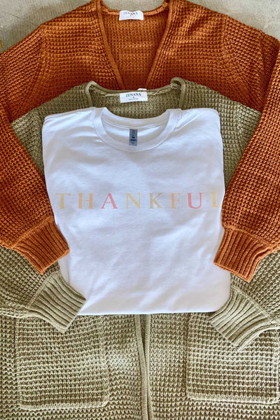 Thankful Graphic Tee-135 - DEMAND GRAPHIC-LEATHER & LACE-[option4]-[option5]-[option6]-Leather & Lace Boutique Shop