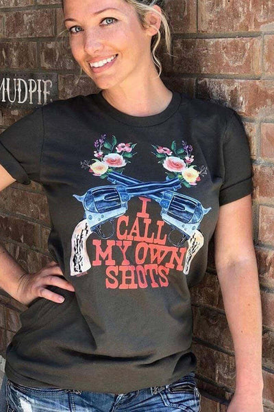 Call My Own Shots Tee-210 - TOPS - GRAPHIC TEES DROPSHIP-Miss Mudpie-[option4]-[option5]-[option6]-Leather & Lace Boutique Shop