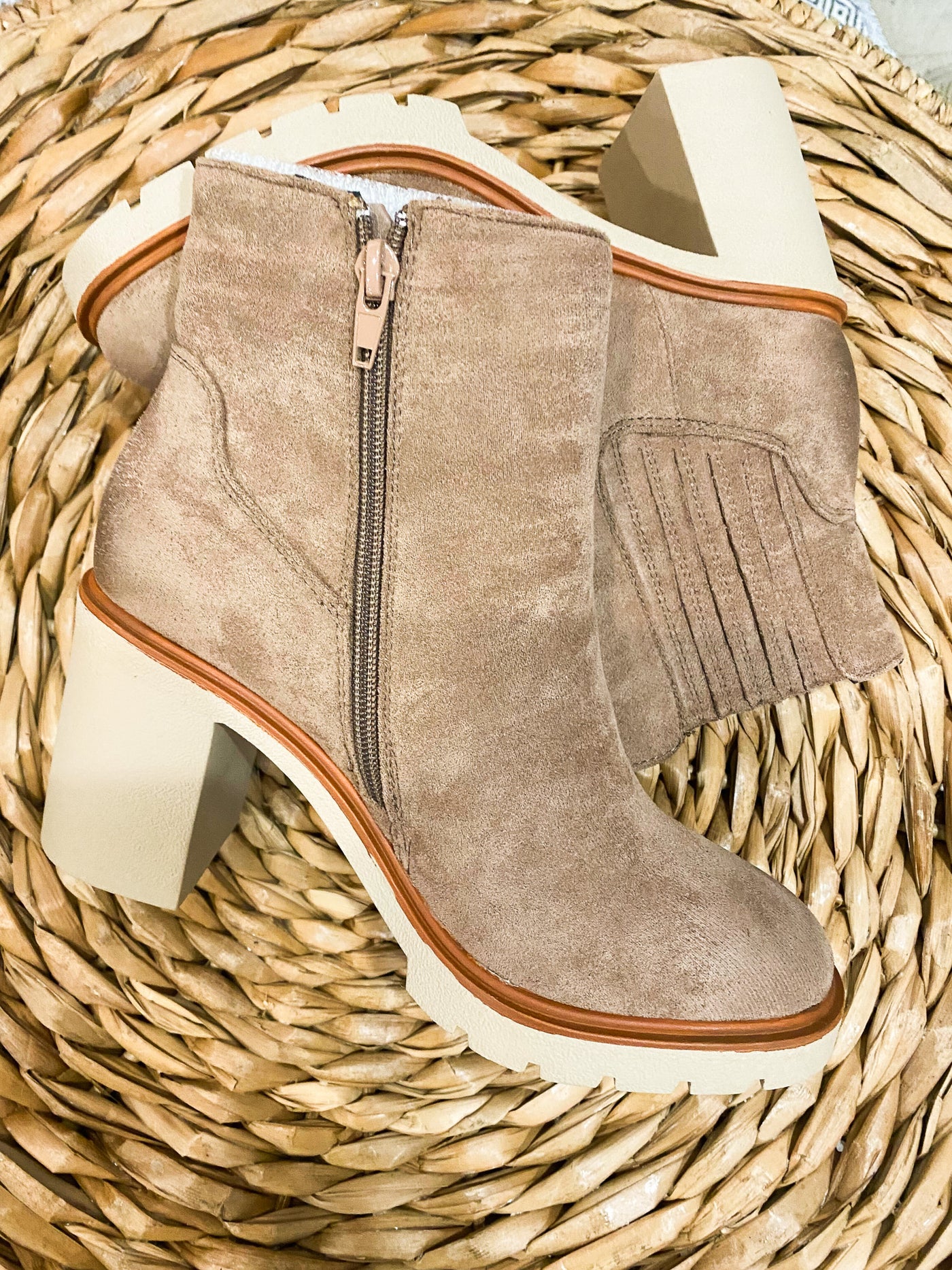 Charli Wheat Booties-180 - SHOES-OLEM-[option4]-[option5]-[option6]-Leather & Lace Boutique Shop
