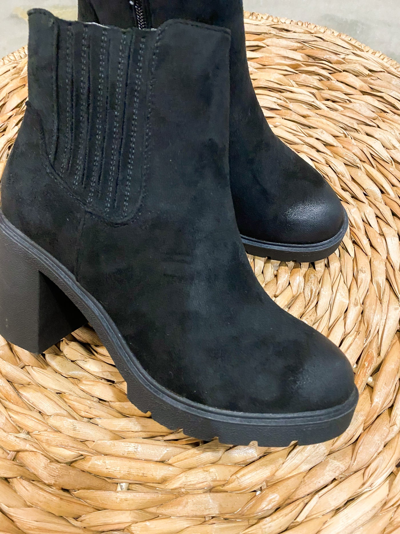 Charli Black Booties-180 - SHOES-OLEM-[option4]-[option5]-[option6]-Leather & Lace Boutique Shop